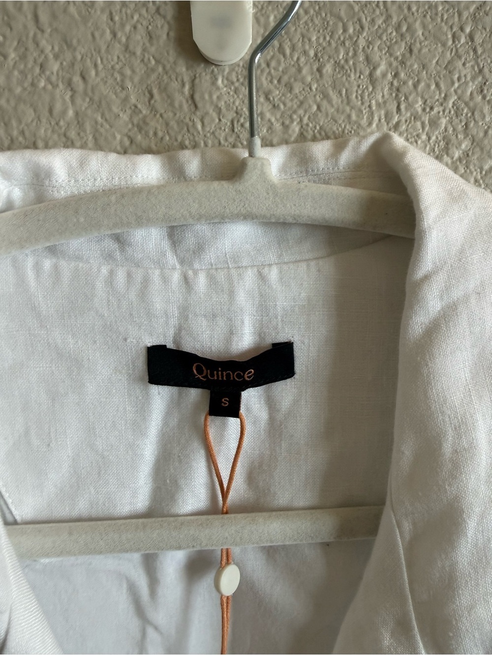 NWT Quince 100% European Linen Button Front Midi Dress White Casual A-Line - Picture 5 of 9
